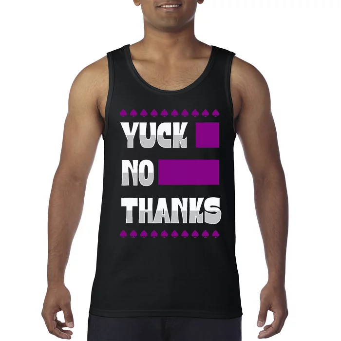 Yuck No Thanks Ace Symbol Funny Asexual Pride Tank Top