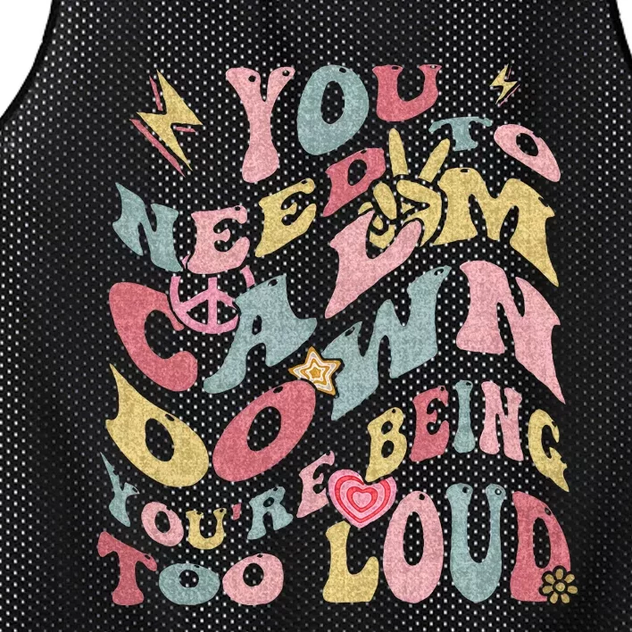 You Need To Calm Down Groovy Mesh Reversible Basketball Jersey Tank