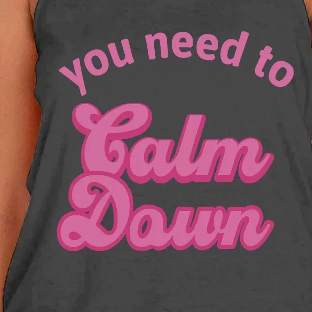 You Need To Calm Down Women's Knotted Racerback Tank