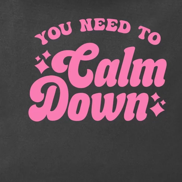 You Need To Calm Down Groovy Retro Cute Funny Zip Tote Bag