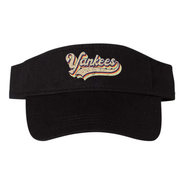 Y.A.N.K.E.E.S Name Vintage Retro Baseball Lovers Valucap Bio-Washed Visor