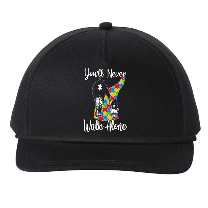 YouLl Never Walk Alone Cute Autism Father Daughter Snapback Five-Panel Rope Hat