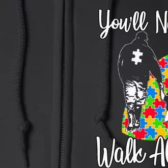 YouLl Never Walk Alone Cute Autism Father Daughter Full Zip Hoodie