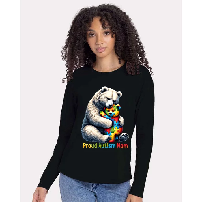 YouLl Never Walkalone Autism Mama Mom Bear Support Autism Gift Womens Cotton Relaxed Long Sleeve T-Shirt