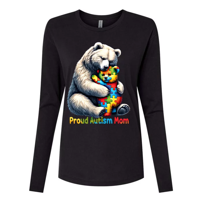 YouLl Never Walkalone Autism Mama Mom Bear Support Autism Gift Womens Cotton Relaxed Long Sleeve T-Shirt