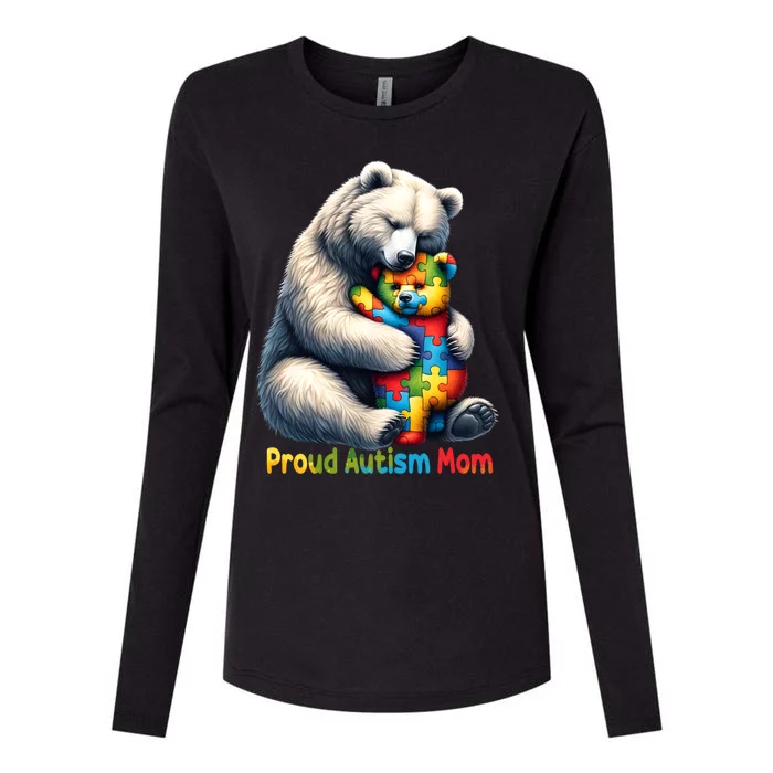 YouLl Never Walkalone Autism Mama Mom Bear Support Autism Great Gift Womens Cotton Relaxed Long Sleeve T-Shirt