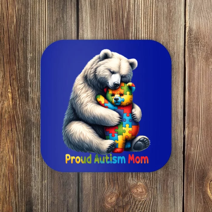 YouLl Never Walkalone Autism Mama Mom Bear Support Autism Great Gift Coaster