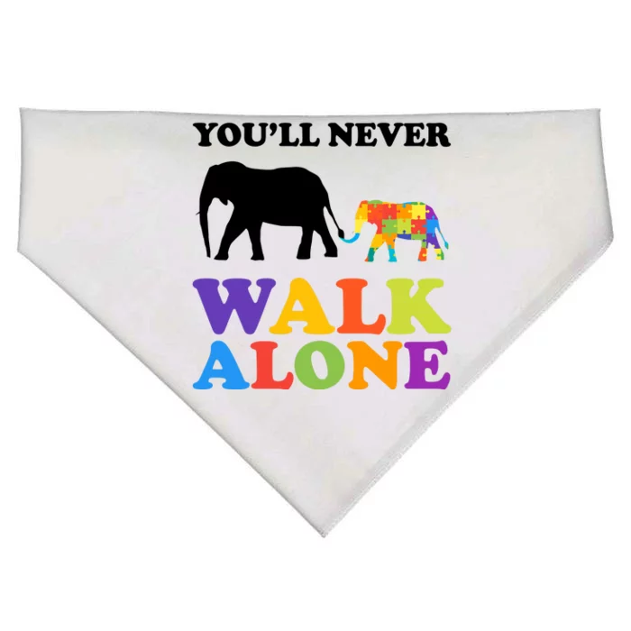 Youll Never Walk Alone Autism Awareness Elephant USA-Made Doggie Bandana