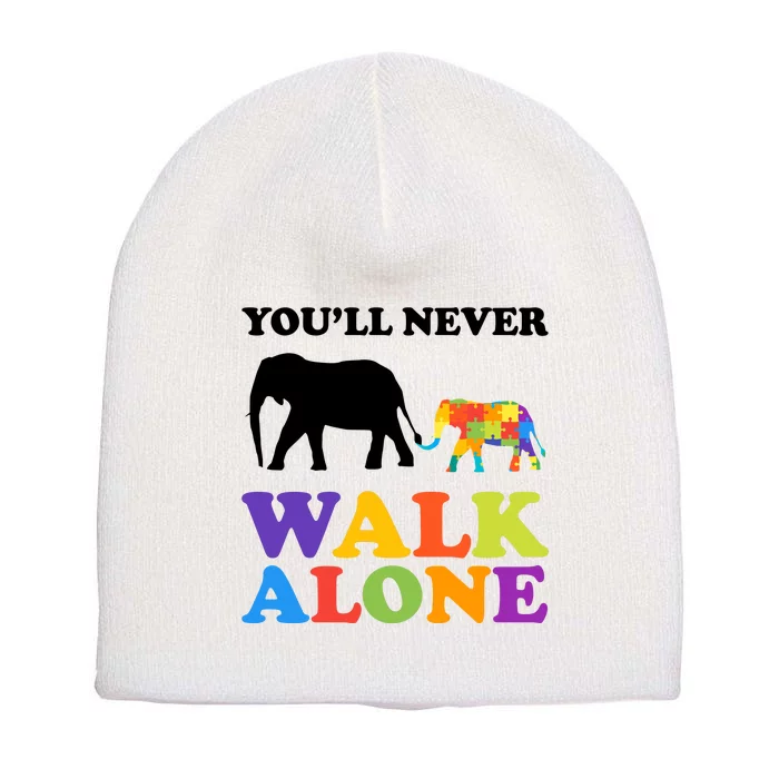 Youll Never Walk Alone Autism Awareness Elephant Short Acrylic Beanie