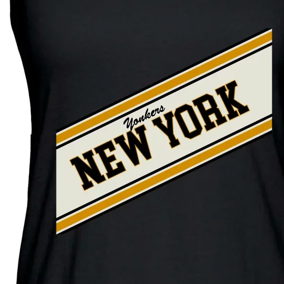 Yonkers New York Varsity Logo Ladies Essential Flowy Tank