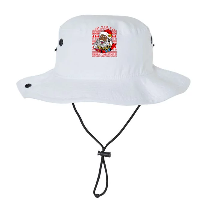 Yo Yo Yo Ho Ho Ho Black Santa Claus Ugly Christmas Legacy Cool Fit Booney Bucket Hat