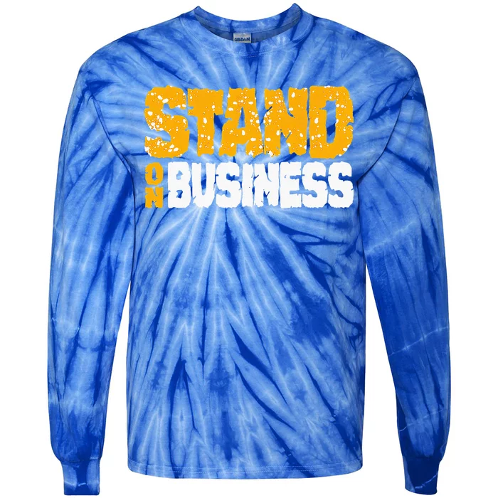 Yellow Ochre Black White Color Match Tie-Dye Long Sleeve Shirt