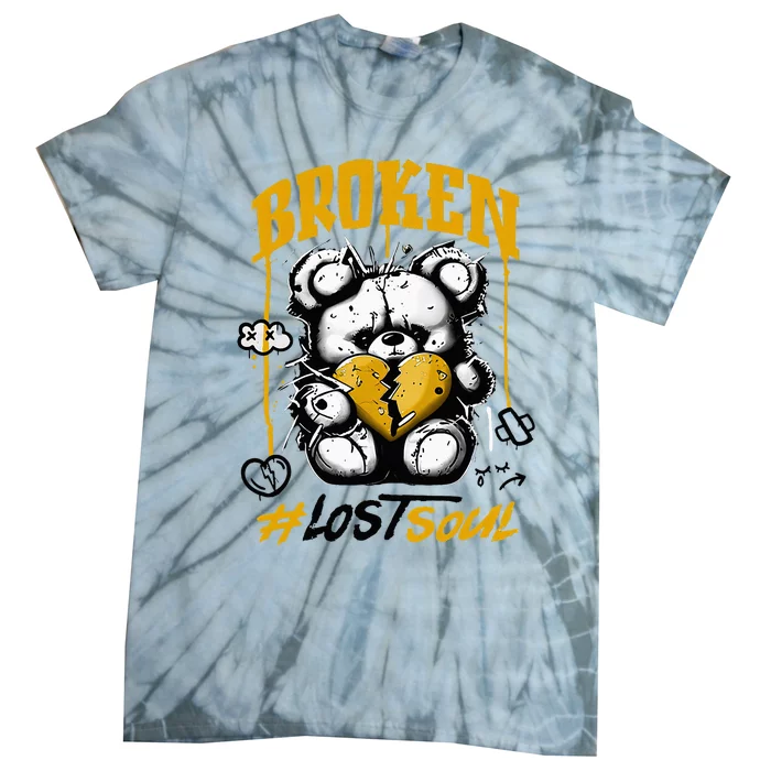 Yellow Ochre Black White Color Match Tie-Dye T-Shirt