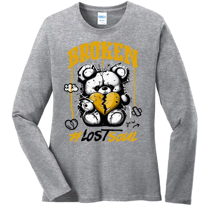 Yellow Ochre Black White Color Match Ladies Long Sleeve Shirt