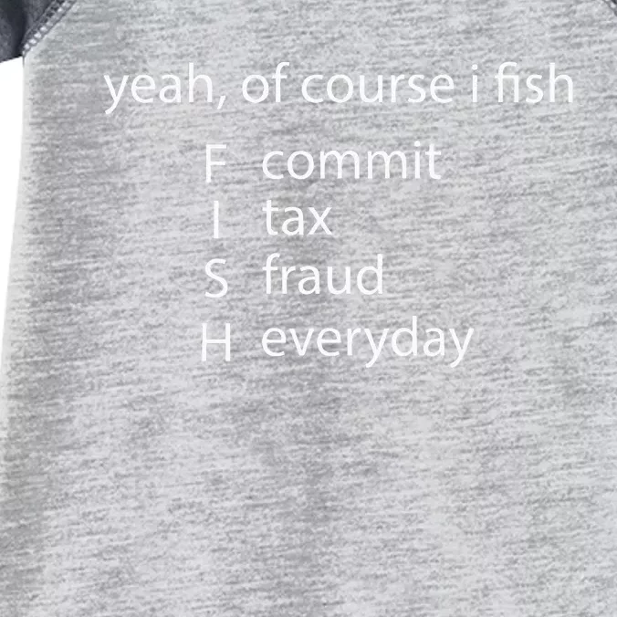 Yeah Of Course I Fish Commit Tax Fraud Everyday Fishing Infant Baby Jersey Bodysuit