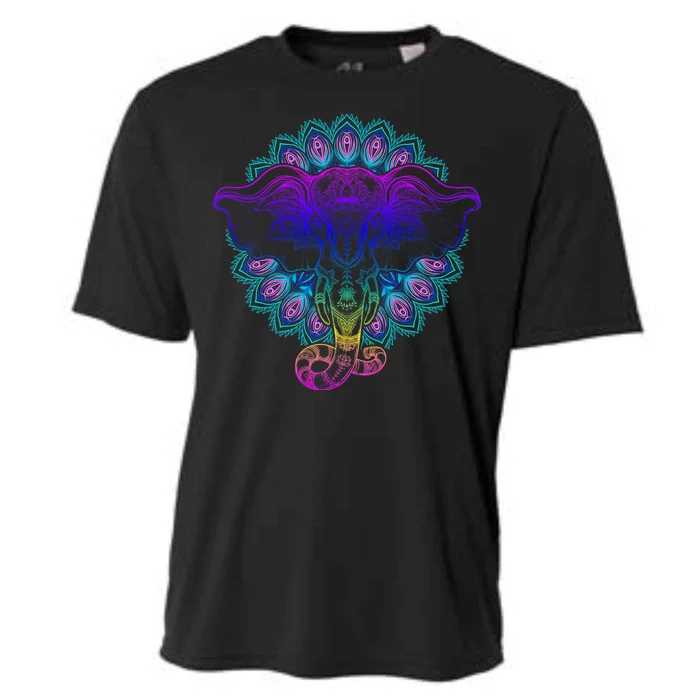 Yoga Elephant Aesthetic Ornate Stylized Cooling Performance Crew T-Shirt