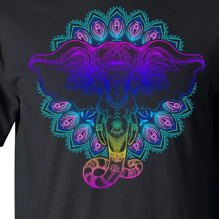 Yoga Elephant Aesthetic Ornate Stylized Tall T-Shirt