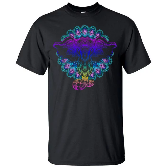 Yoga Elephant Aesthetic Ornate Stylized Tall T-Shirt