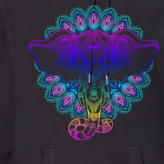 Yoga Elephant Aesthetic Ornate Stylized Premium Hoodie