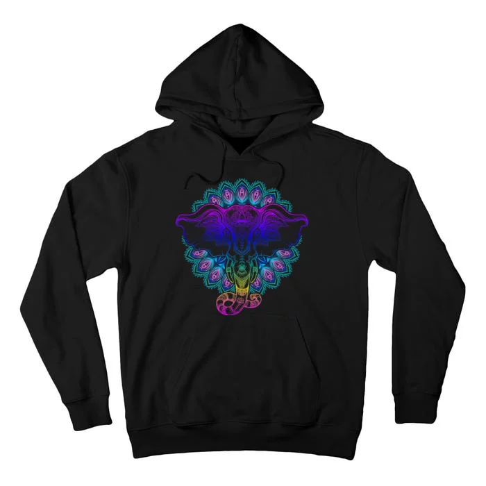 Yoga Elephant Aesthetic Ornate Stylized Tall Hoodie