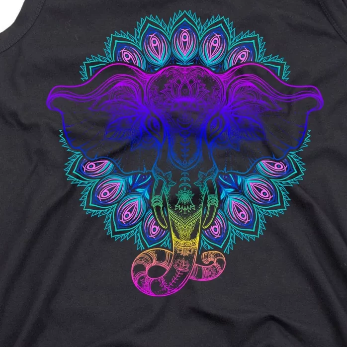 Yoga Elephant Aesthetic Ornate Stylized Tank Top