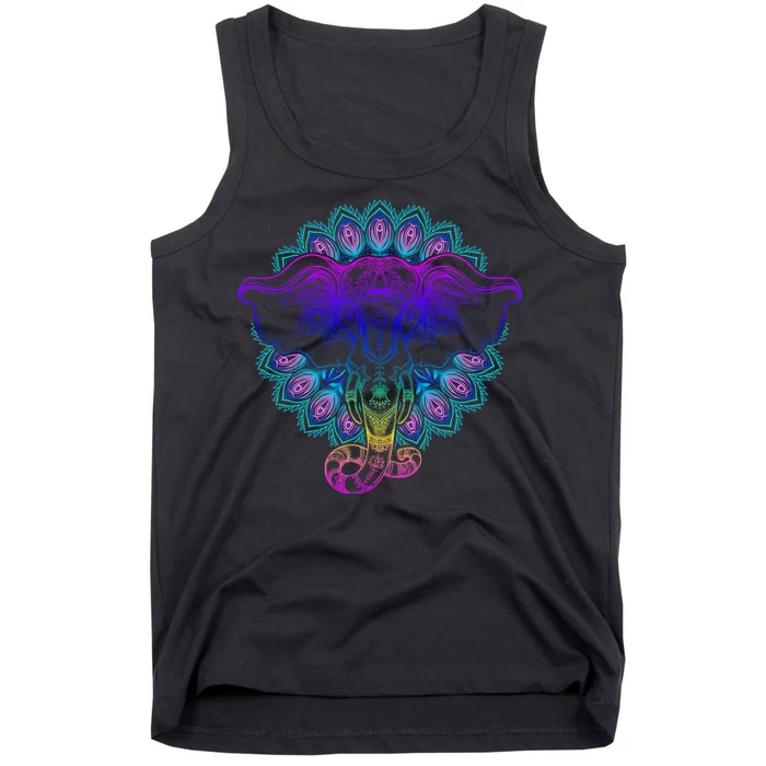 Yoga Elephant Aesthetic Ornate Stylized Tank Top