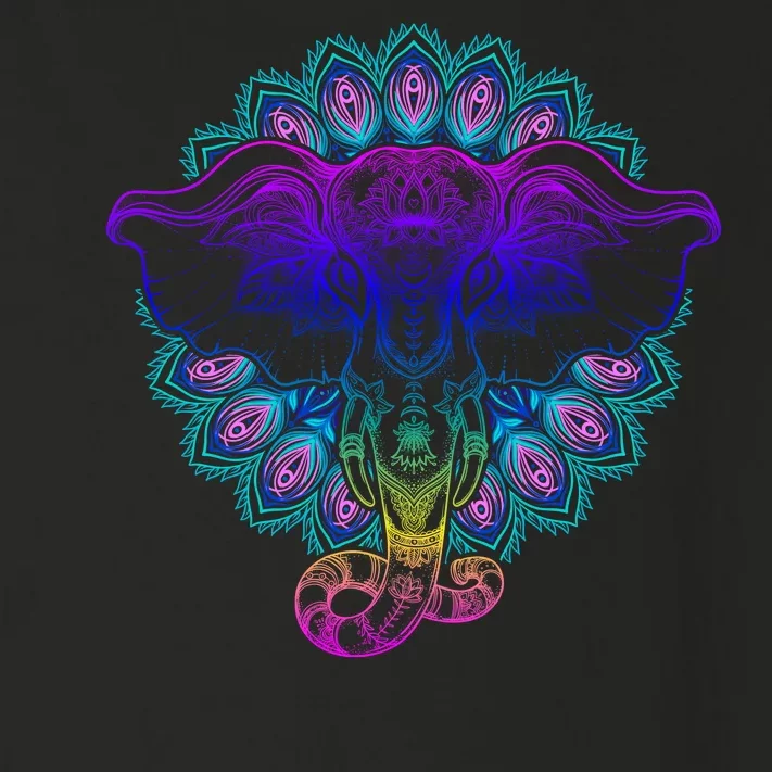 Yoga Elephant Aesthetic Ornate Stylized Toddler Long Sleeve Shirt