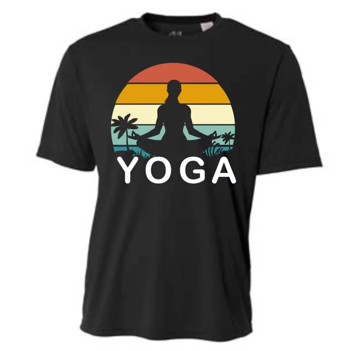 Yoga In Paradise Sunset Retro Vibes Cooling Performance Crew T-Shirt