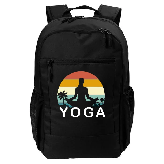 Yoga In Paradise Sunset Retro Vibes Daily Commute Backpack