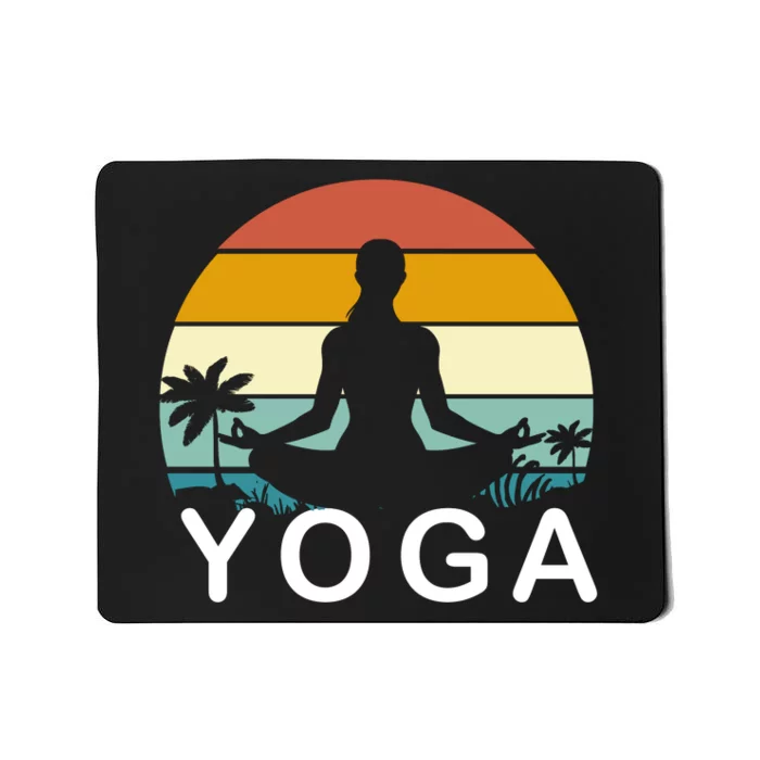 Yoga In Paradise Sunset Retro Vibes Mousepad