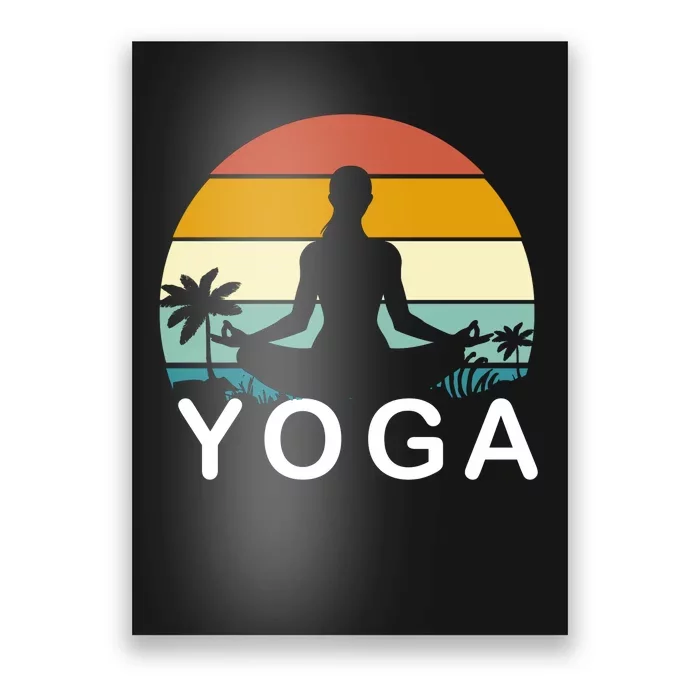 Yoga In Paradise Sunset Retro Vibes Poster