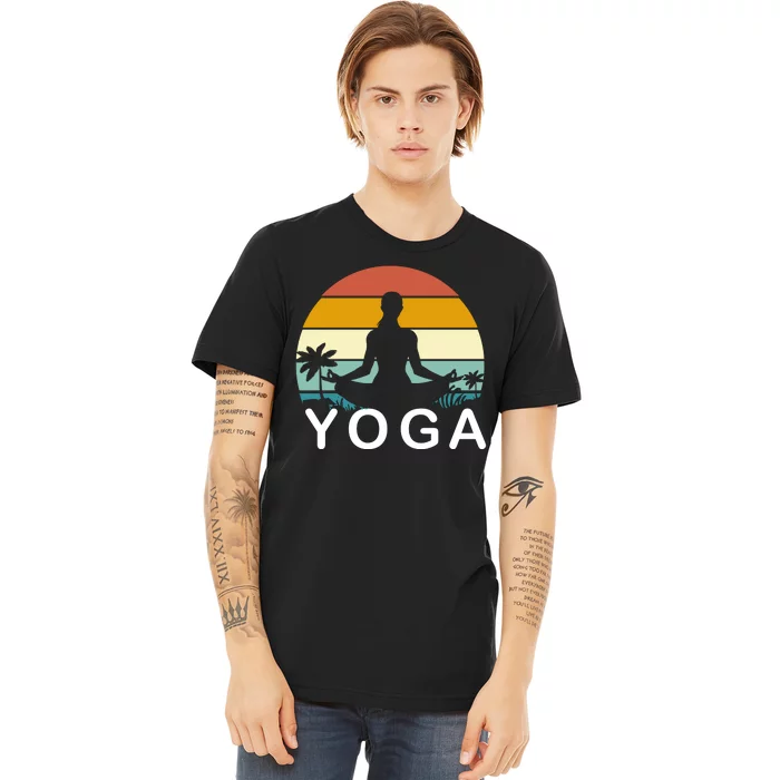 Yoga In Paradise Sunset Retro Vibes Premium T-Shirt