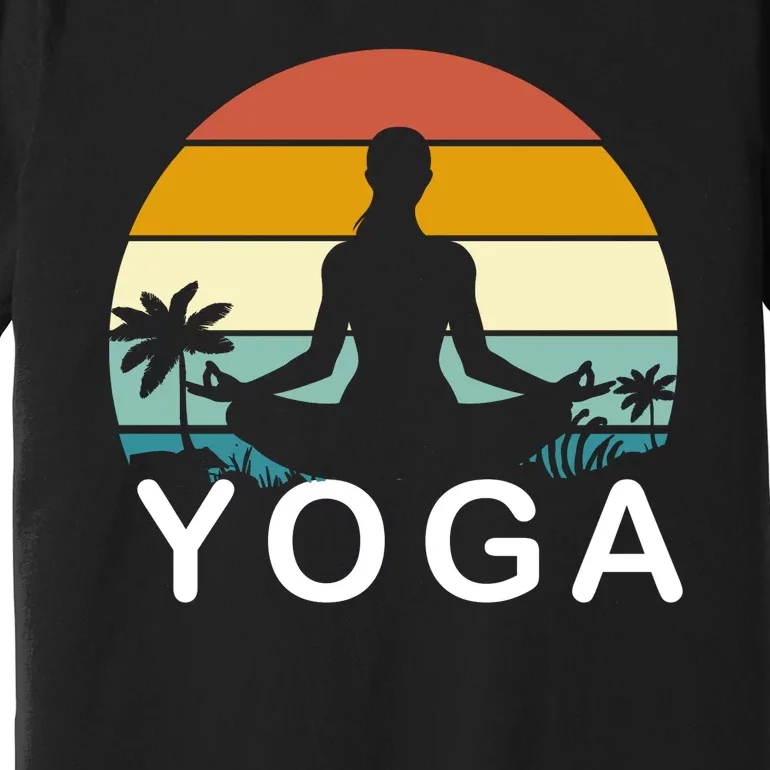 Yoga In Paradise Sunset Retro Vibes Premium T-Shirt