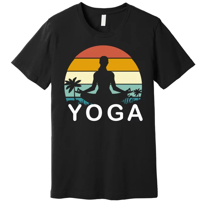 Yoga In Paradise Sunset Retro Vibes Premium T-Shirt