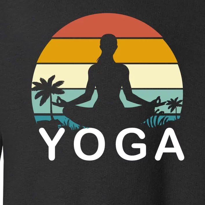 Yoga In Paradise Sunset Retro Vibes Toddler Sweatshirt