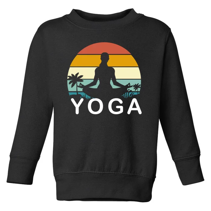 Yoga In Paradise Sunset Retro Vibes Toddler Sweatshirt