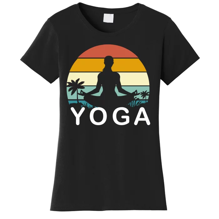 Yoga In Paradise Sunset Retro Vibes Women's T-Shirt