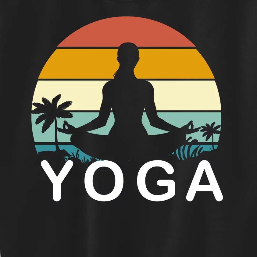 Yoga In Paradise Sunset Retro Vibes Kids Sweatshirt