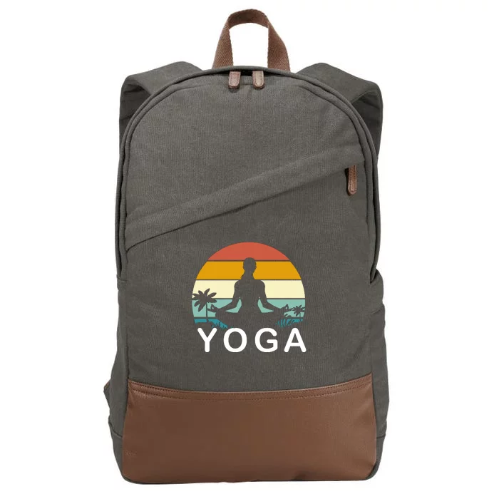 Yoga In Paradise Sunset Retro Vibes Cotton Canvas Backpack