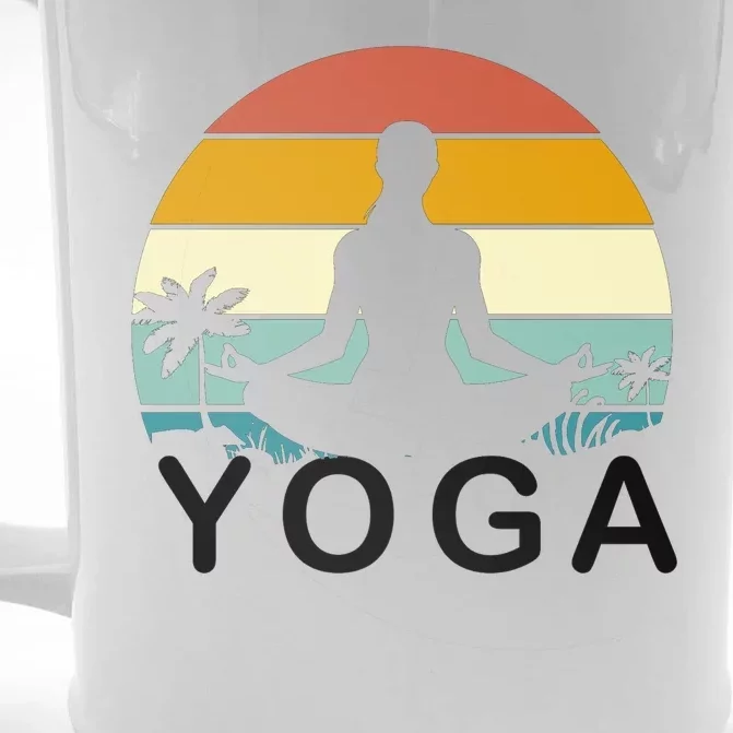 Yoga In Paradise Sunset Retro Vibes Front & Back Beer Stein