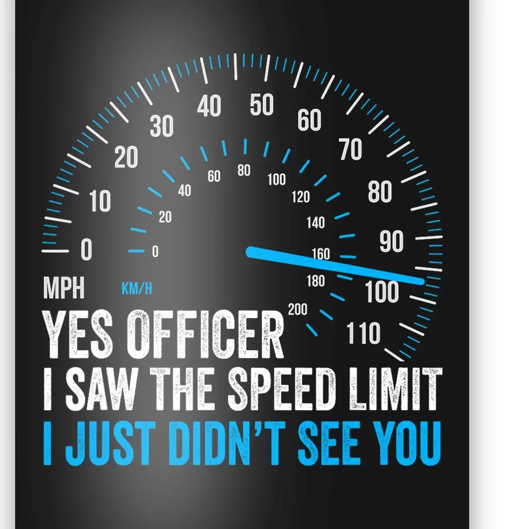 Yes Officer I Saw The Speed Limit Car Racing Sayings Poster