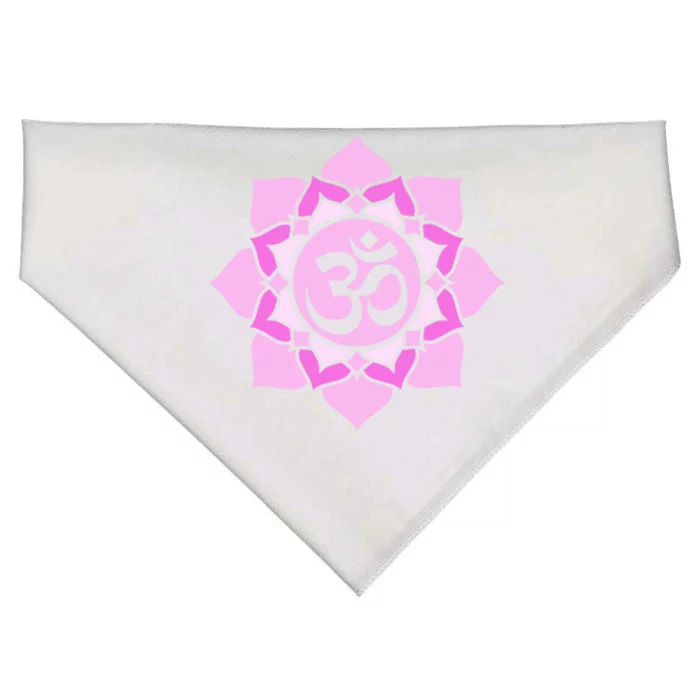 Yoga Om Lotus Flower Funny Gift USA-Made Doggie Bandana