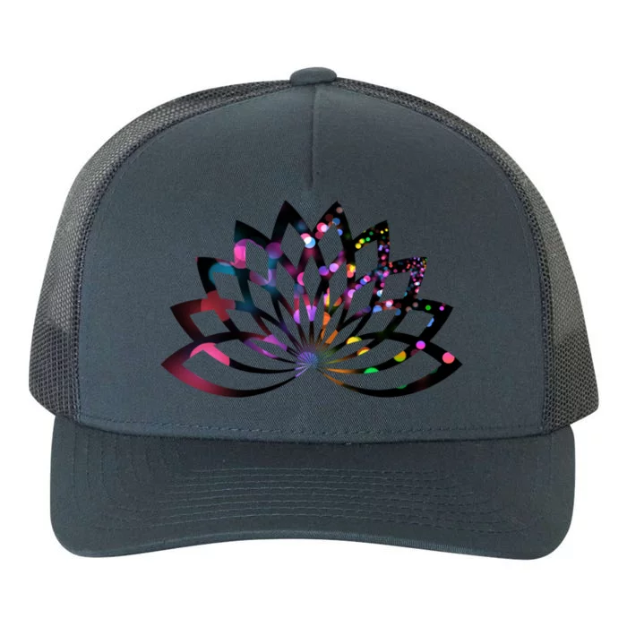 Yoga Outfit Lotus Flower Colorful Lights Meditation New Age Gift Yupoong Adult 5-Panel Trucker Hat