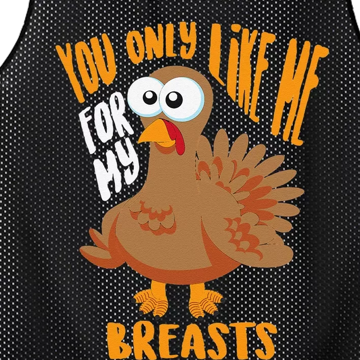 You Only Like Me For My Breasts Thanksgiving Cute Gift Mesh Reversible Basketball Jersey Tank