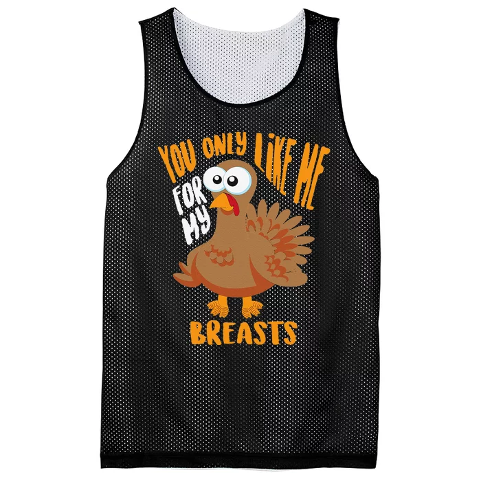 You Only Like Me For My Breasts Thanksgiving Cute Gift Mesh Reversible Basketball Jersey Tank