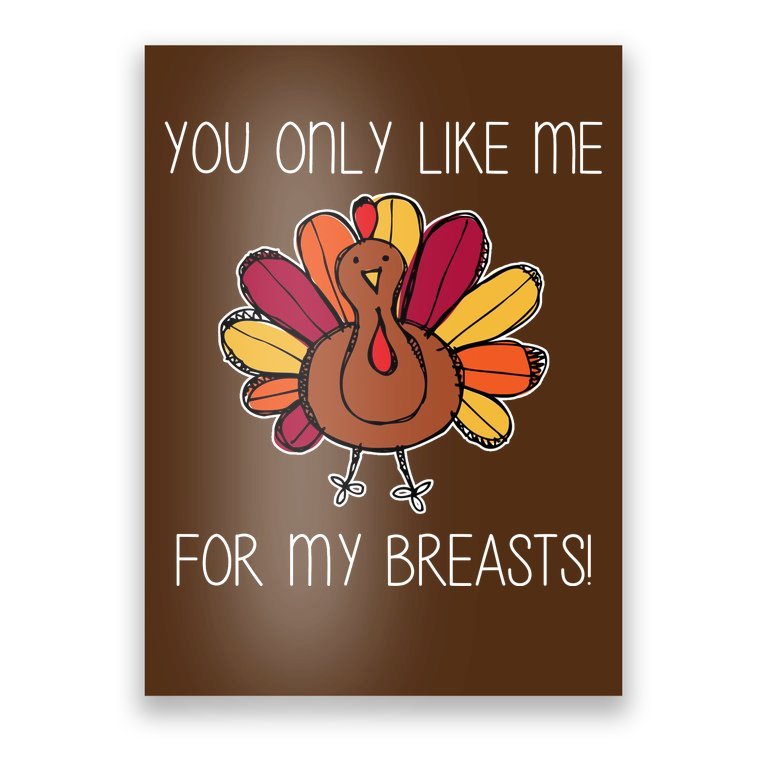 You Only Like Me For The Breasts Funny Turkey Poster