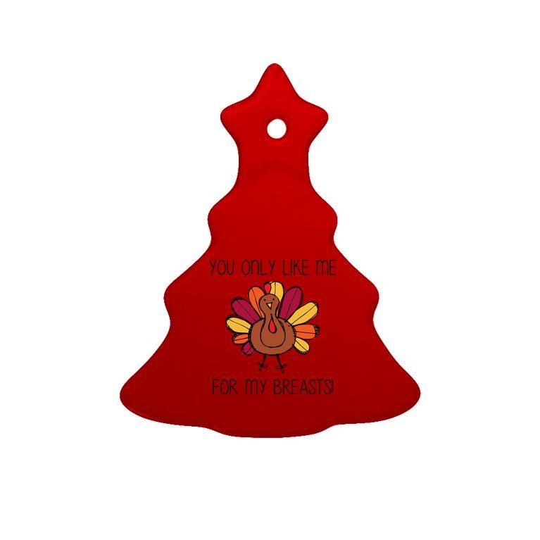 You Only Like Me For The Breasts Funny Turkey Tree Ornament