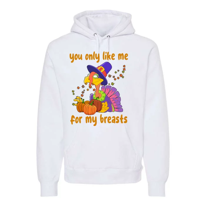 You Only Like Me For My Breasts Funny Thanksgiving Turkey Premium Hoodie