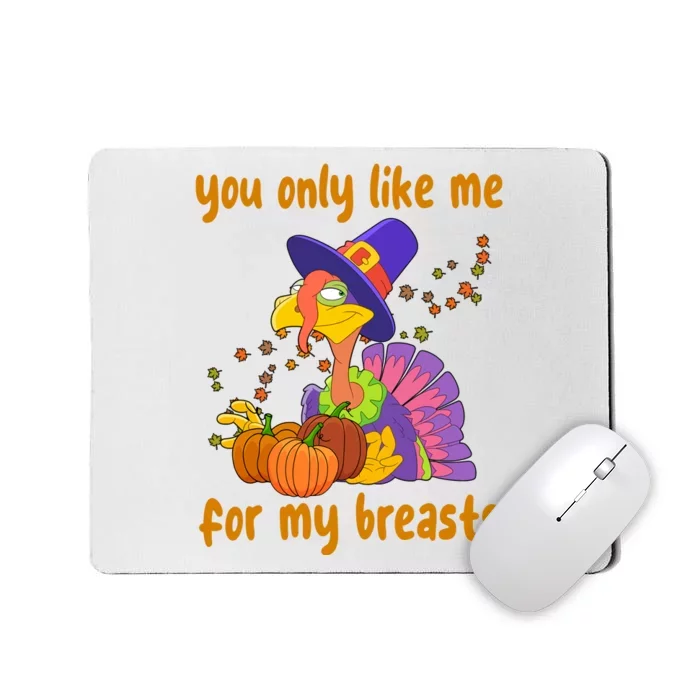 You Only Like Me For My Breasts Funny Thanksgiving Turkey Mousepad