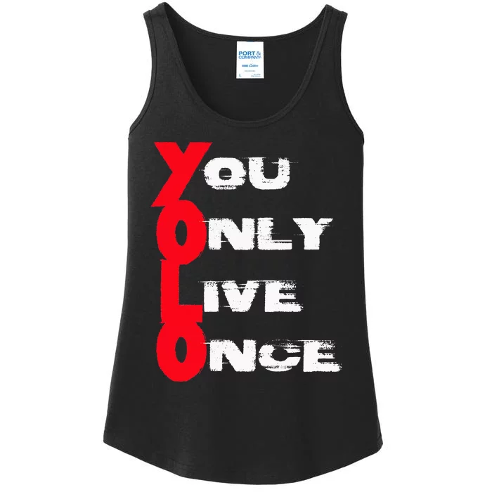 You Only Live Once Motivation Quote Inspiration Ladies Essential Tank